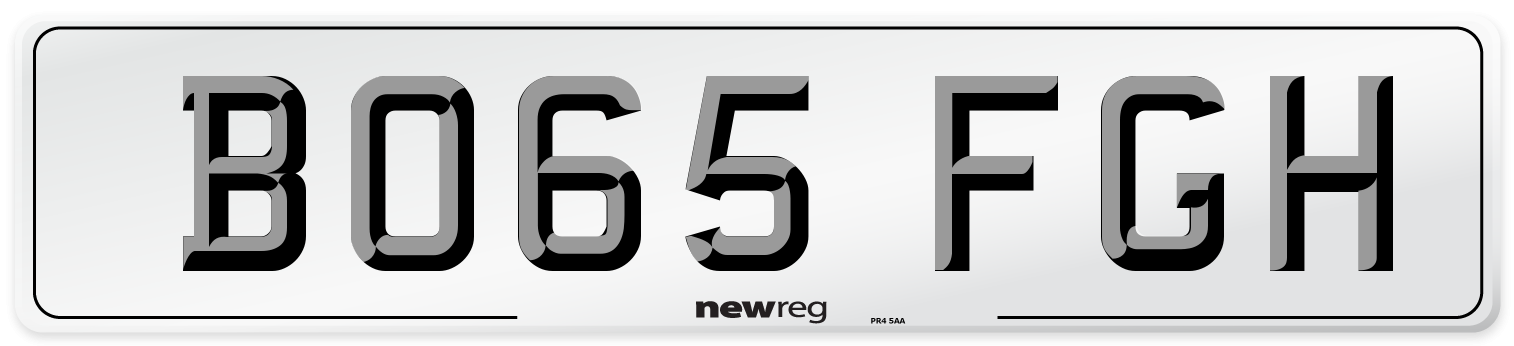 BO65 FGH Number Plate from New Reg